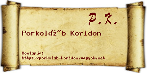 Porkoláb Koridon névjegykártya